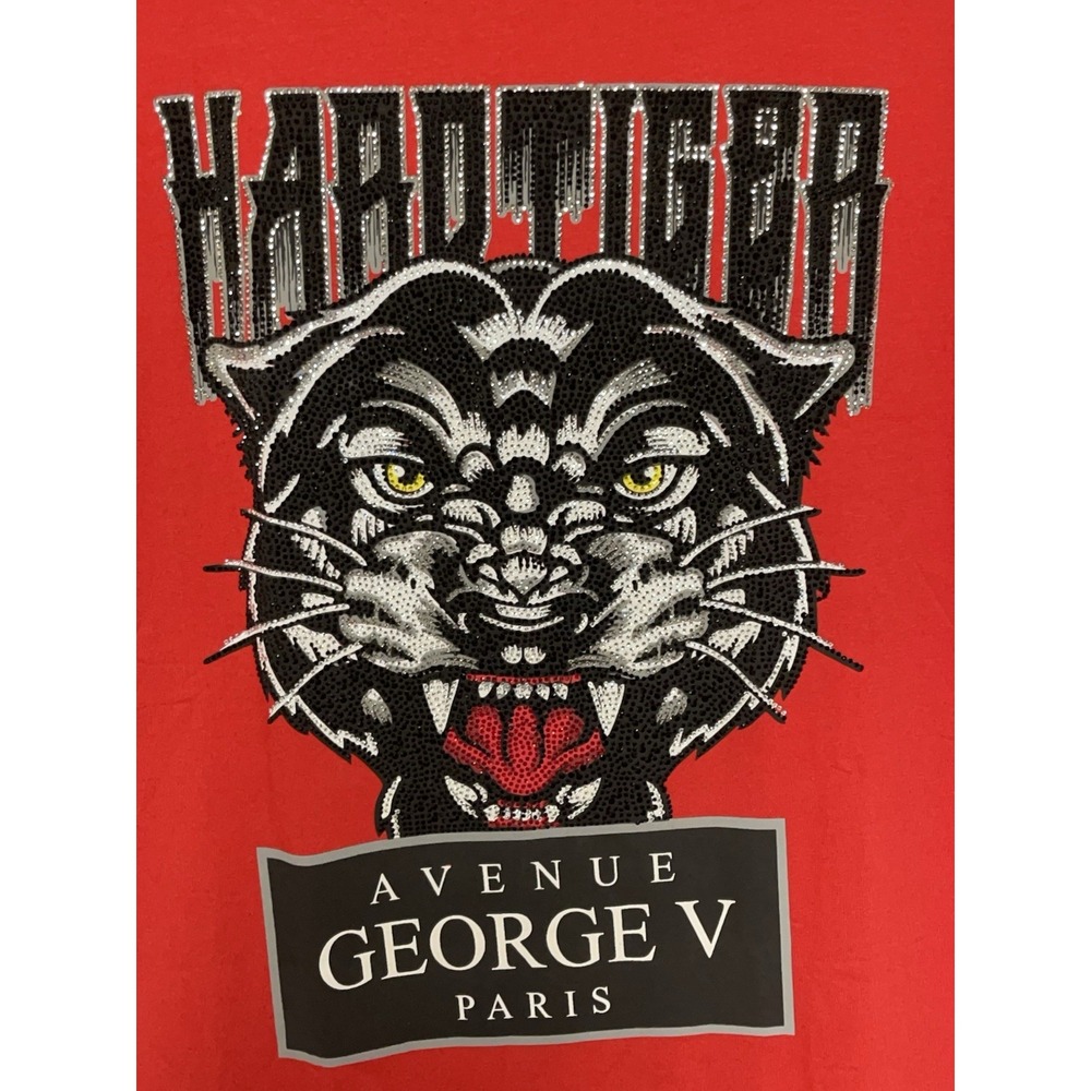 Men's Graphic T-Shirt - Red with Panther Motif